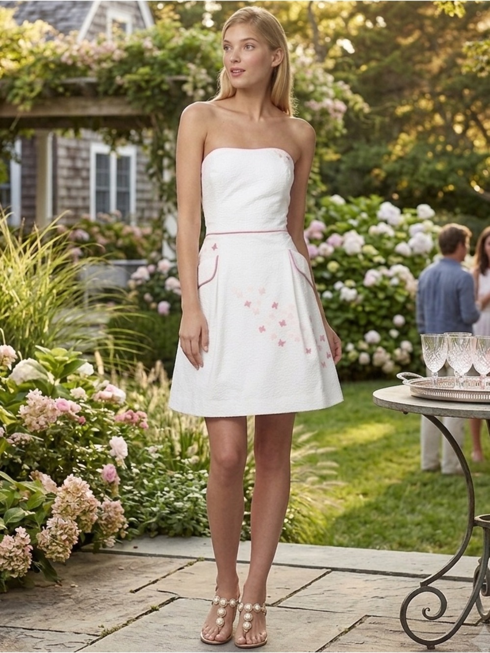 Lilly Pulitzer Blossom Spring Fling Placed Embroidery Seersucker Dress 6 - Picture 2 of 14